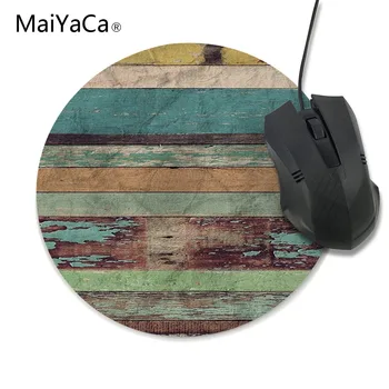 

Telhas de Cimento MaiYaCa Preto e Branco New Small Size Rodada Mouse Pad Anti-Skid de Borracha Pad Color broken old wood