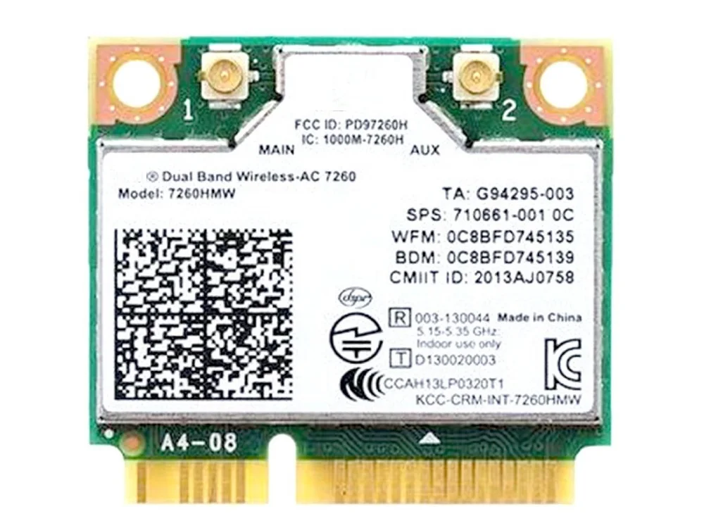 Ssea Новый Беспроводной карты для Intel Dual Band Беспроводной-AC 7260 7260hmw Половина Mini pci-e 802.11 ac 867 Мбит/с карты для HP 710661-001