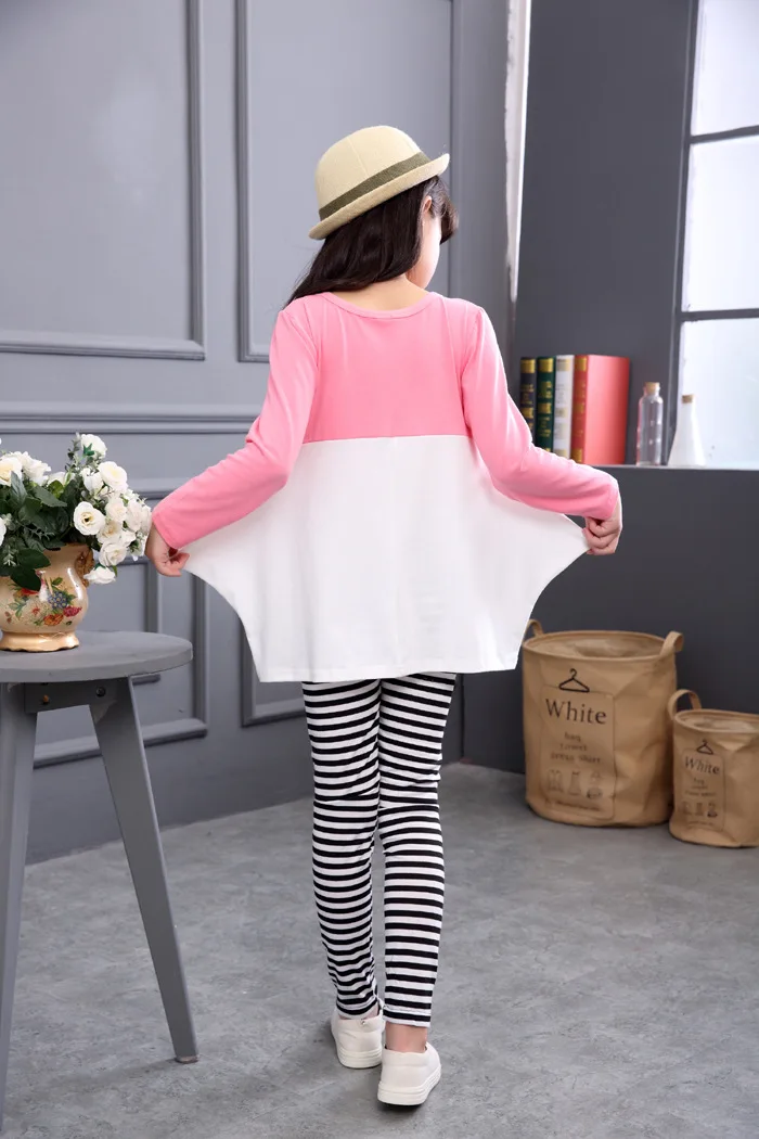 Yeedison Cartoon Children Clothing Set Cute Girls Clothes Sets 2018 Kids Long Sleeve T-shirt Striped Pants 2Pcs Girl Outfit Suit (4)