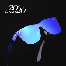 20 20 Brand Vintage Style Sunglasses Men Flat Lens Rimless Square Frame Women Sun Glasses Oculos