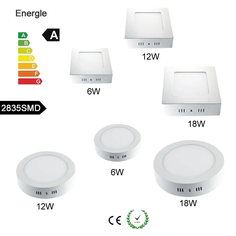 LED Панель свет 6 Вт/12 Вт/18 Вт/24 Вт светодиодные потолочные встраиваемые сетки светильник круглый /квадратный привело Панель светодиодные лампочки SMD2835