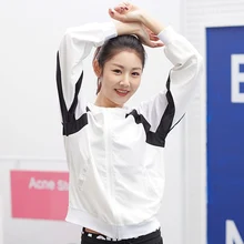 Для женщин сексуальный на осень-зиму куртка для бега карман Из Сетчатой Ткани в стиле пэчворк с длинными рукавами спортивное пальто спортивная куртка для отдыха на природе, для бега, йоги, куртка