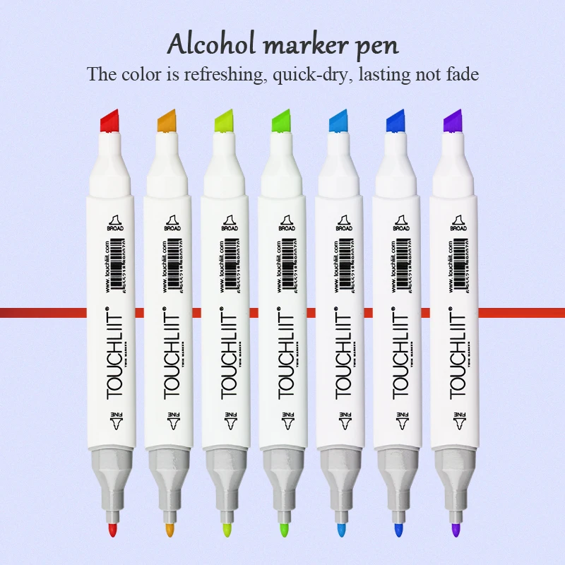 Touchliit шесть поколения на спиртовой основе двойные маркеры для рисования комического ДИЗАЙНА ДВОЙНАЯ кисть для эскиза набор ручек многофункциональный 168 цветов
