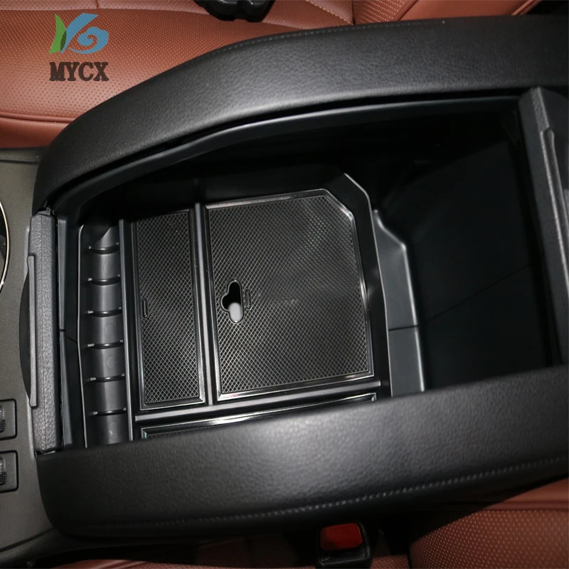 JSCARLIFE Car Center Console Armrest Box Glove Box Organizer Tray Secondary Storage Compatible for 2015-2017 Toyota Highlander 