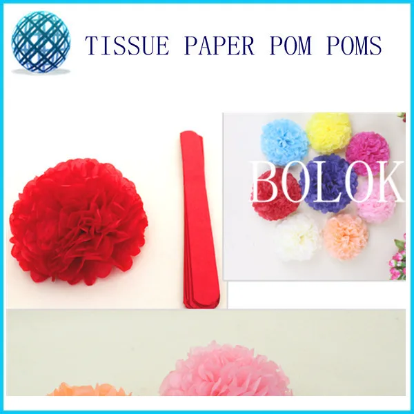 

20pcs/Lot (6 inches )15cm Tissue Paper Pom Poms Paper Flowers 29 kinds color