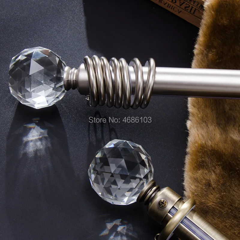  Crystal ball curtain rod Red Bronze color Stainless steel Diameter 28mm and accessories for Bedroom - 33017116113