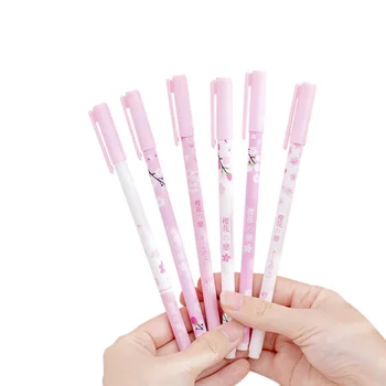 

36pcs/lot Kawaii Cherry Blossom 0.5mm Black gel pen Office School Supplies StationeryGirls Heart Pink funny gift For Kids