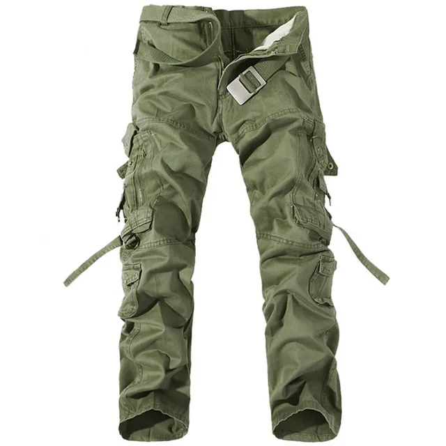 Повседневные мужские военные мужские брюки Roupas с несколькими карманами однотонные брюки мужские армейские брюки карго мужские модные мешковатые брюки - Цвет: army green