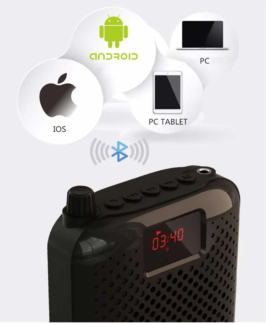 mic Rolton K500 Bluetooth Loudspeaker Microphone Voice Amplifier Booster Megaphone Speaker For Teaching Tour Guide Sales Promotion studio microphone