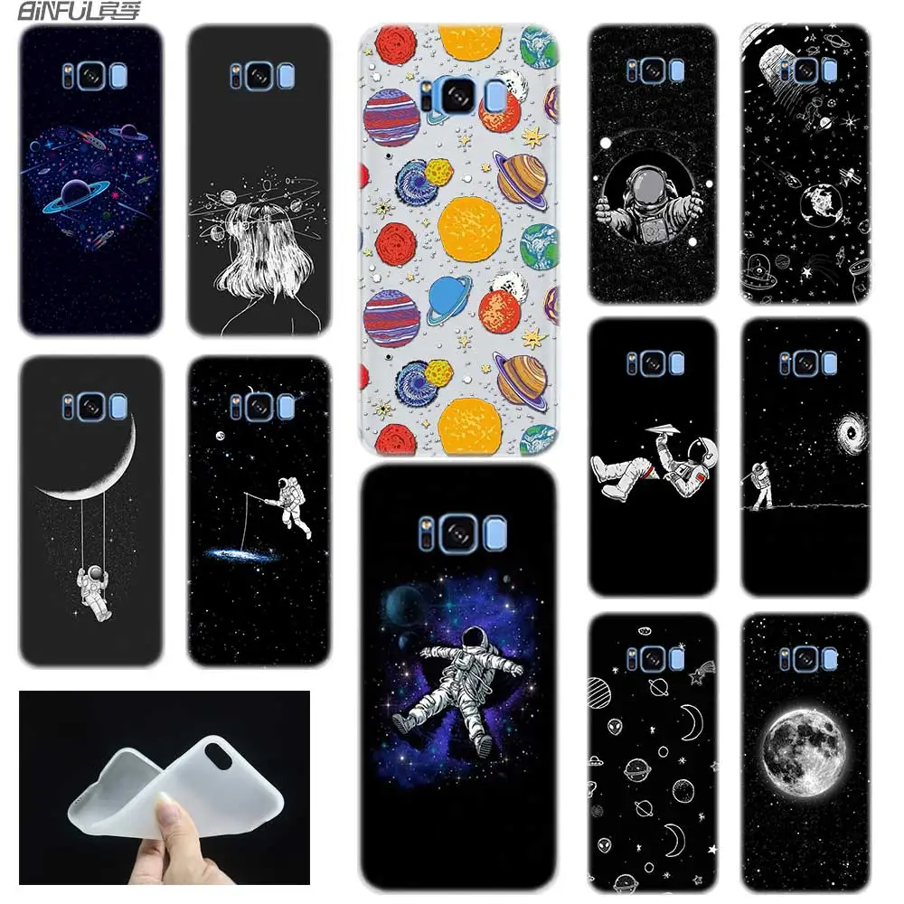 Мягкий силиконовый чехол для Samsung S30 S20 S11 S10 S9 S8 Plus lite 11e 10e Uitra S7Edge черный белый луна