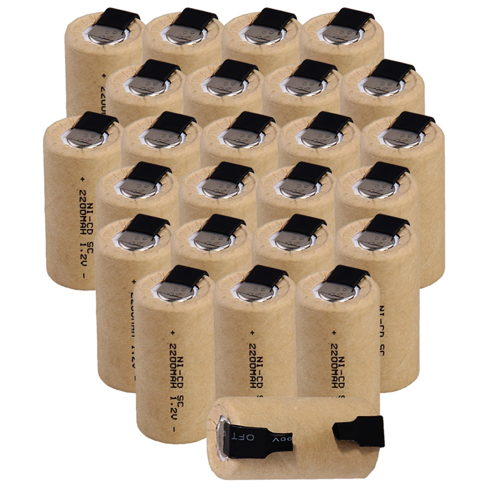 

Lowest price 25 piece SC battery 1.2v batteries rechargeable 2200mAh nicd battery for power tools akkumulator