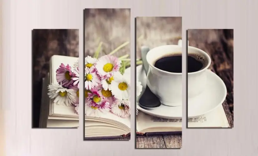 2017 Unframed Canvas Cup Coffee Book Print Painting Home Decoration | Дом и сад