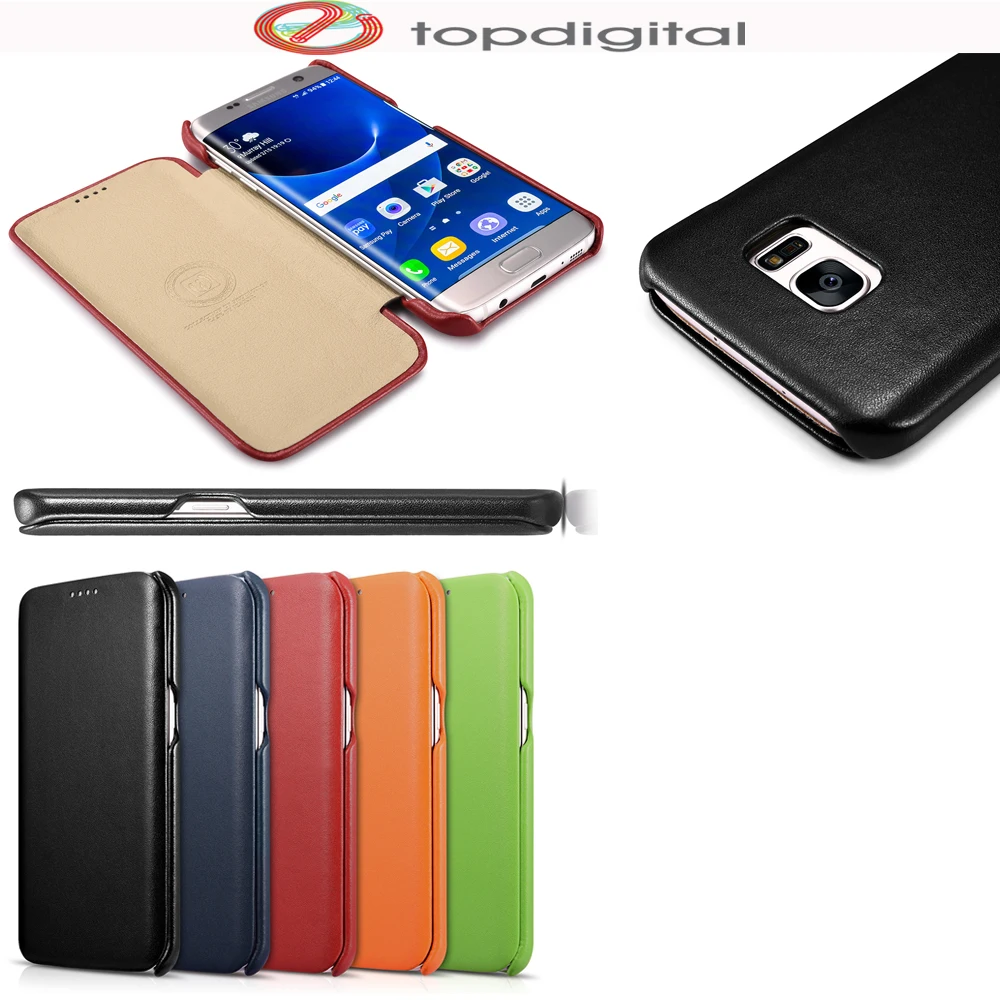 bilder für Icarer Slim Abdeckung für Samsung Galaxy S7 rand Flip Fall Echtem Leder für S7 rand G9350 (5,5 zoll) Luxury Ultra Thin Folio Fall bilder für Icarer Slim Abdeckung für Samsung Galaxy S7 rand Flip Fall Echtem Leder für S7 rand G9350 (5,5 zoll) Luxury Ultra Thin Folio Fall