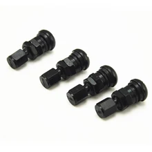 4 x Bolt-in Aluminum Car Tubeless Wheel Tire Valve Stems With Dust Caps Titanium color Blue Red Silver