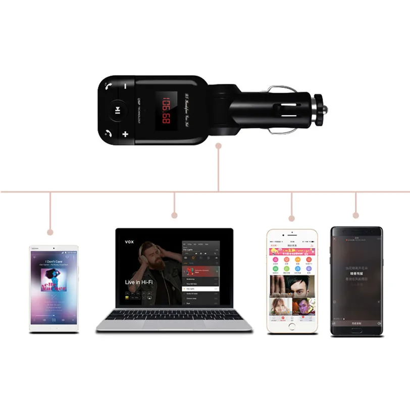 Авто Стайлинг ЖК дисплей Bluetooth автомобильный прикуриватель Зажигалка MP3 fm