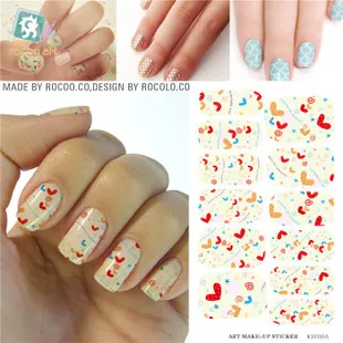 

KH016A Fashion Nail Sticker Water Transfer Foil Nails Art Sticker Colored Love Element Design Manicure Decor Decals