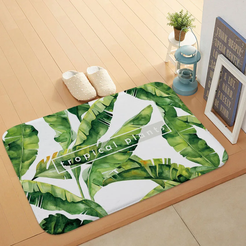 Кухонные коврики для ванной зеленые листья горячее тиснение ковер скандинавские противоскользящие Домашние коврики для ванной 40*60 см felpudo tapis de cuisine - Color: Pattern 10