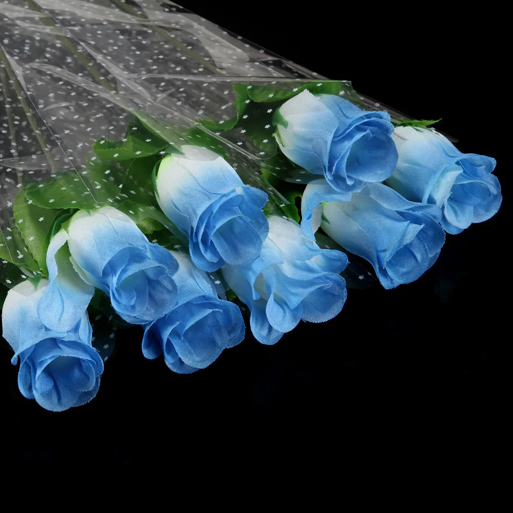 11pcs/Lot Fresh blue rose Artificial Flowers Real Touch rose Flowers