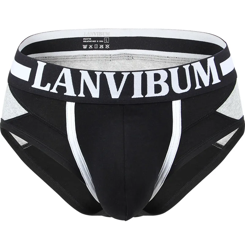 boxers and briefs Lanvibum men underwear breathable elastic cotton sexy underwear men briefs underpants  sexy homme male shorts mens white briefs Briefs