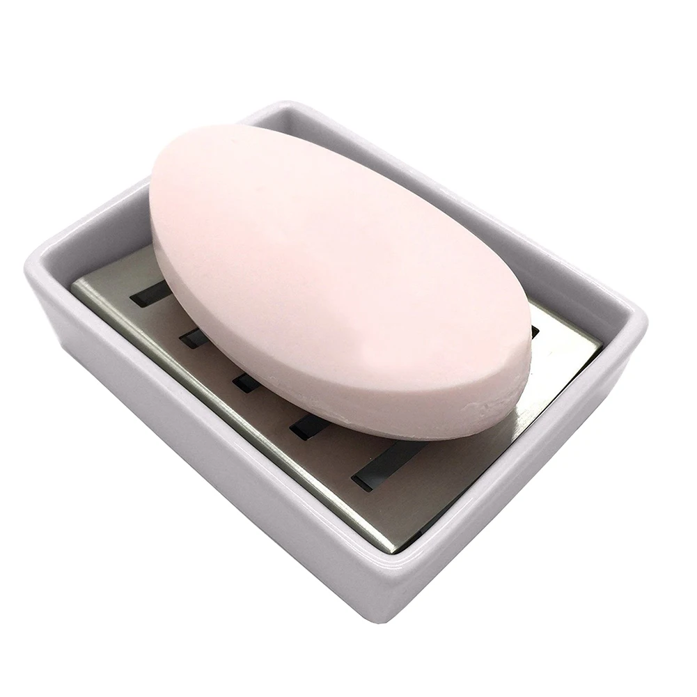 304 нержавеющая сталь мыльница вода Слив дуршлаг Европейский Инновационный ручной работы керамический мыльница коробка приборы для ванной комнаты