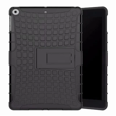 Tablet Case For iPad 9.7'' A1822 A1823 Shockproof Anti-fall Stand Tire pattern Back Cover For Apple iPad Case 9.7 inch - Цвет: Black