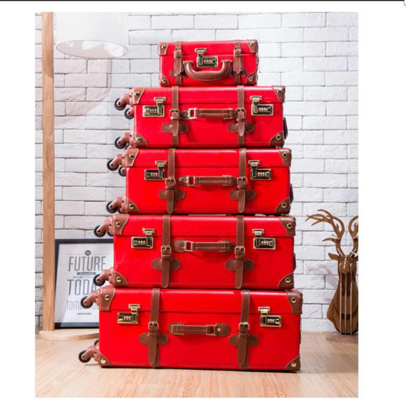CARRYLOVE 20 &quot22&quot 24 &quot26&quot Спиннер чемодан в стиле ретро набор багажный Дорожный на
