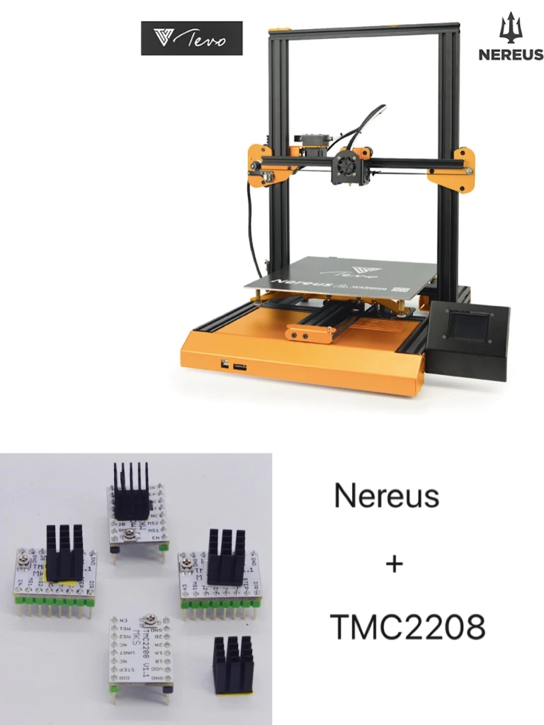 TEVO Nereus 3d принтер размер 320*320*400 мм большая поверхность сборки WiFi управление и красочный сенсорный экран металлический сборный 3D комплект - Цвет: TMC2208