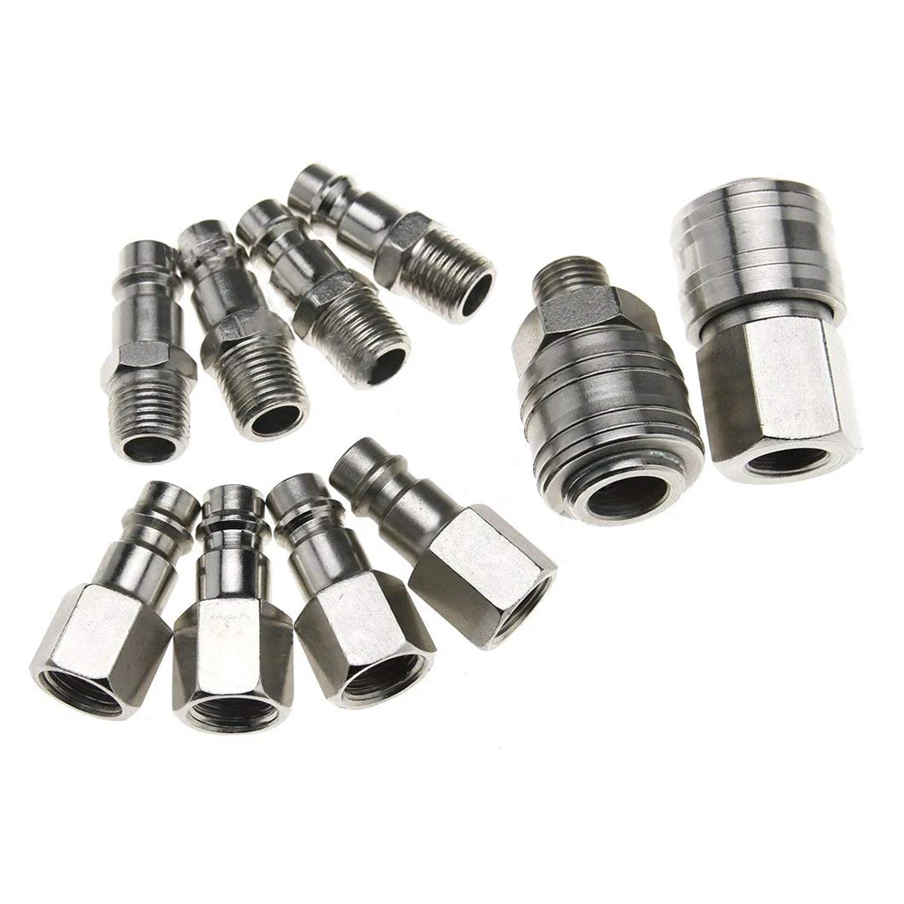 

SHGO-10 PCs Euro Hose Fitting Male Female Quick Release Air Line Hose Couplings Fitting 1/4 inch BSP Connector
