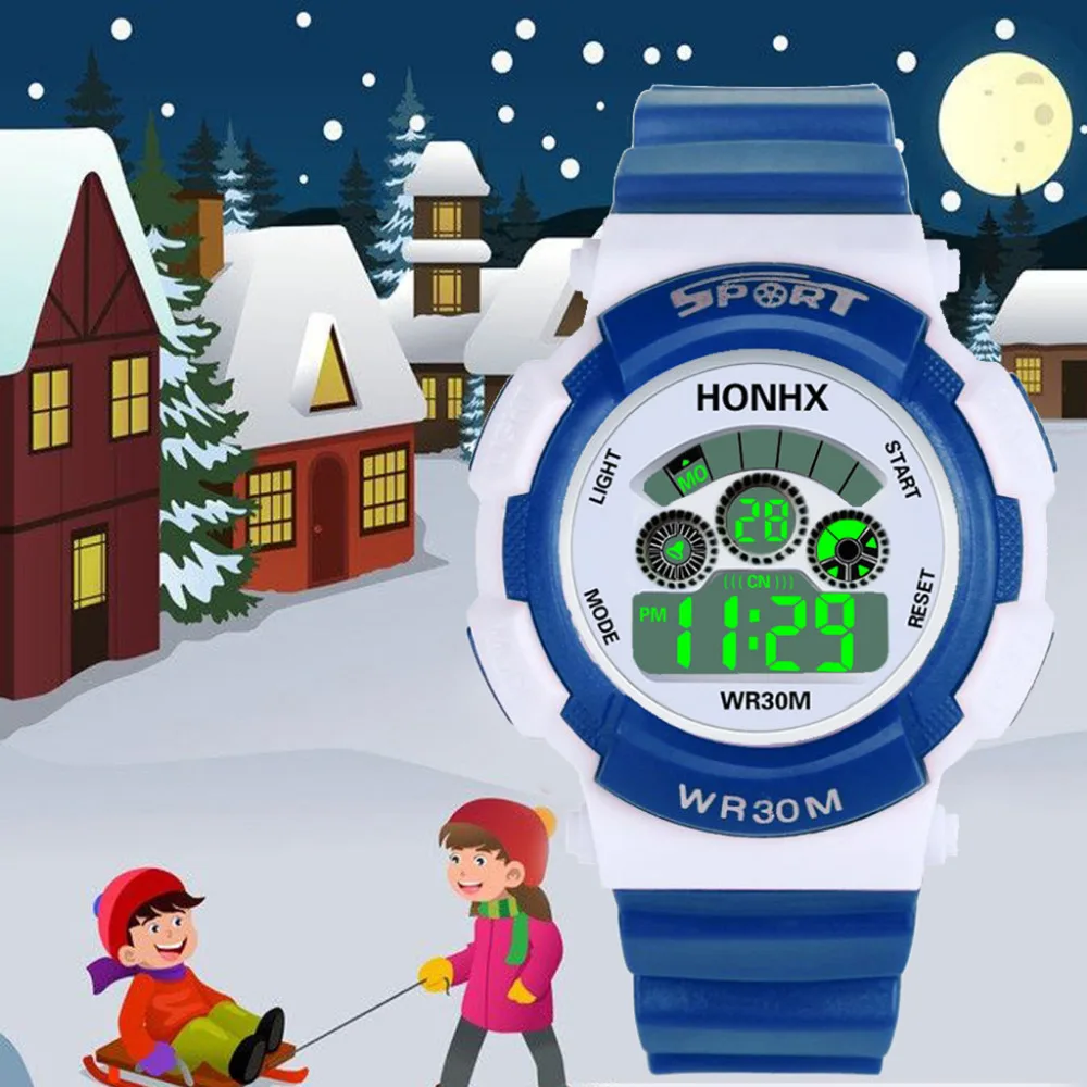 Детская студенческие спортивные часы светодиодный цифровой моделирование кварц сигнализации с датой часы Модные Простые повседневные