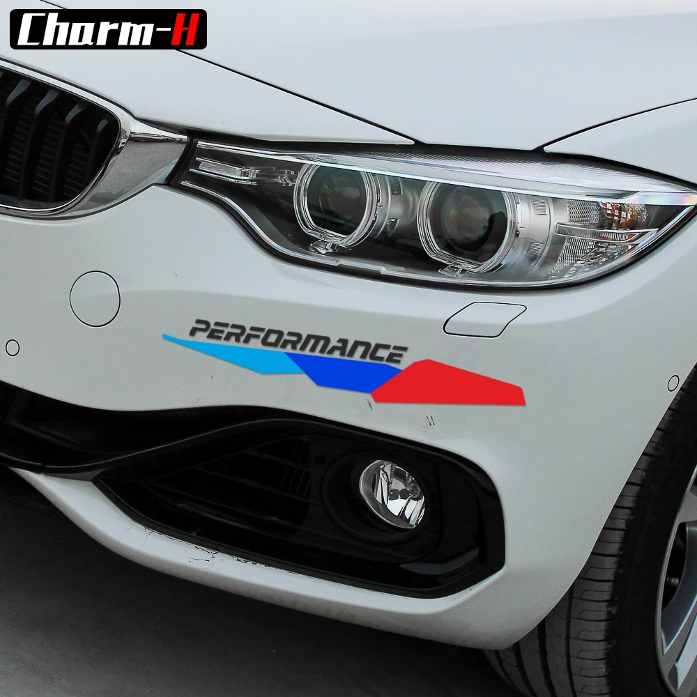 2X New M Performance Front Bumper Decal Stickers For BMW e90 e46 e39 e60 f30 f31 g30 e53 f16 f10 f34 x3 x4 x5 e70 f15 M3 M5 Z4