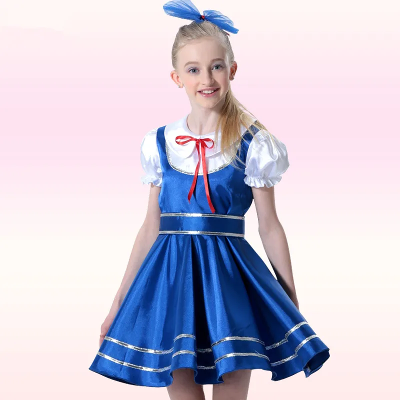 

Summer Visual Impact Colorful Girls Princess Dress Elegant England Style Girls Rumba/Salsa Dance Dress Students Performance Wear