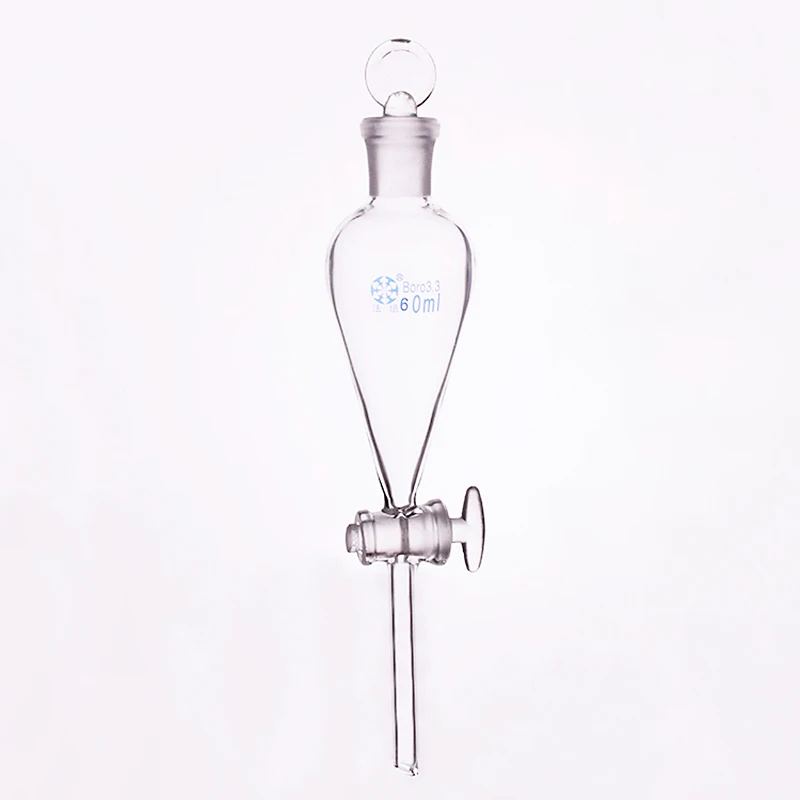 Pack of 2 with Glass Stopcock Glass Separatory Funnel 500mL Capacity