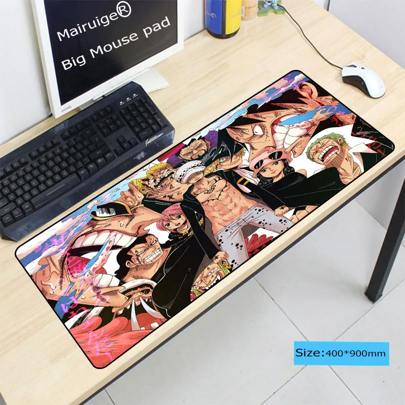  Mairuige Japan Anime large One Piece Gaming mouse pad 900*400*3mm Locked Edge Keyboard Mat Mouse pa