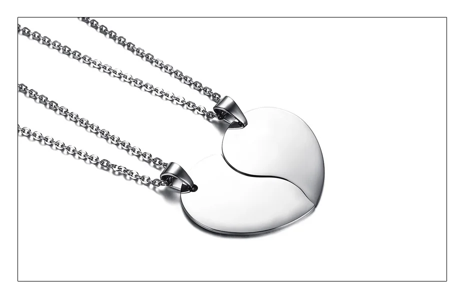Meaeguet Fashion His Queen & Hers King Crown Heart Necklace Stainless Steel Couple Love Forever Wedding Pendants Jewelry (4)
