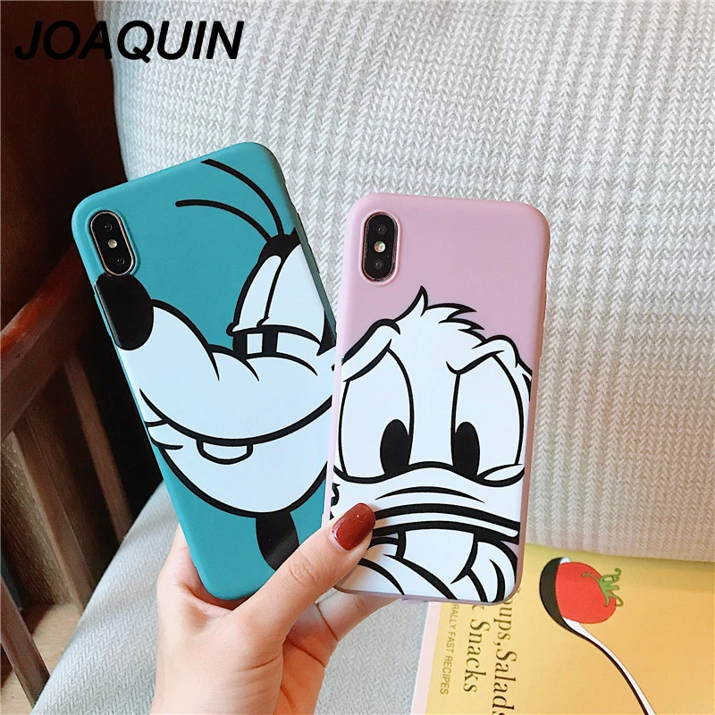 

interesting candy color Goofy Donald Duck phone Case For iphone XS max XR X Case cartoon Soft TPU case For iphone 6 6s 7 8 plus