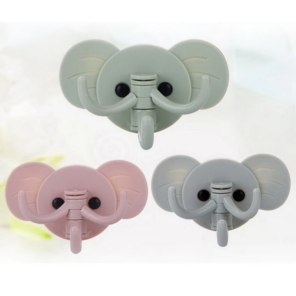

Cute Elephant Plastic Decorative Key Holder Wall Shelf Rack Hook Home Storage Organizer Bathroom Kitchen Accessories