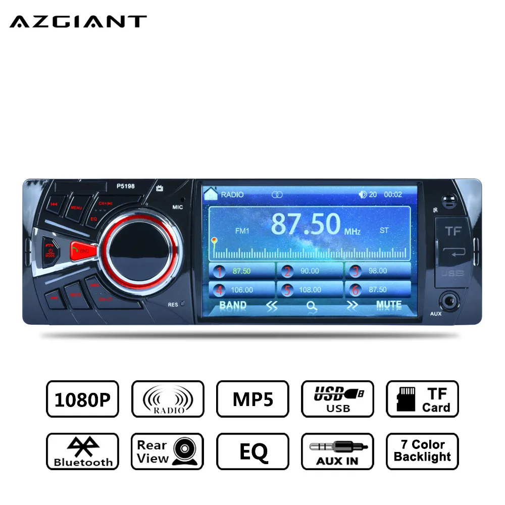 

AZGIANT Car MP5 Player Bluetooth TFT Screen Stereo Audio FM Station Auto Video with Remote Control Equipped Rearview Camera