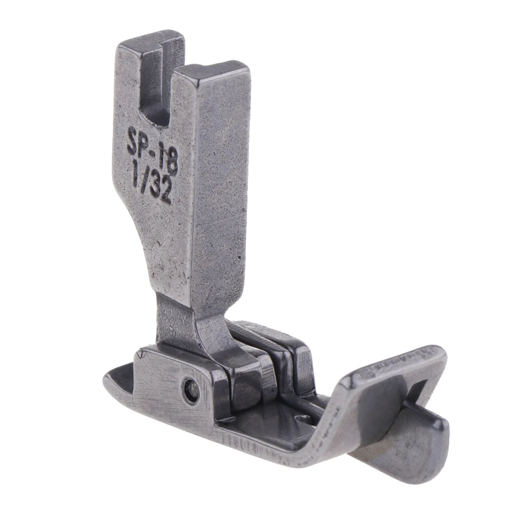 Silver Steel Industrial Sewing Machine Feet Hinged Presser Foot Sp-18 with Right Guide  Size 1/32 1/16 1/8 5/32 3/16 1/4