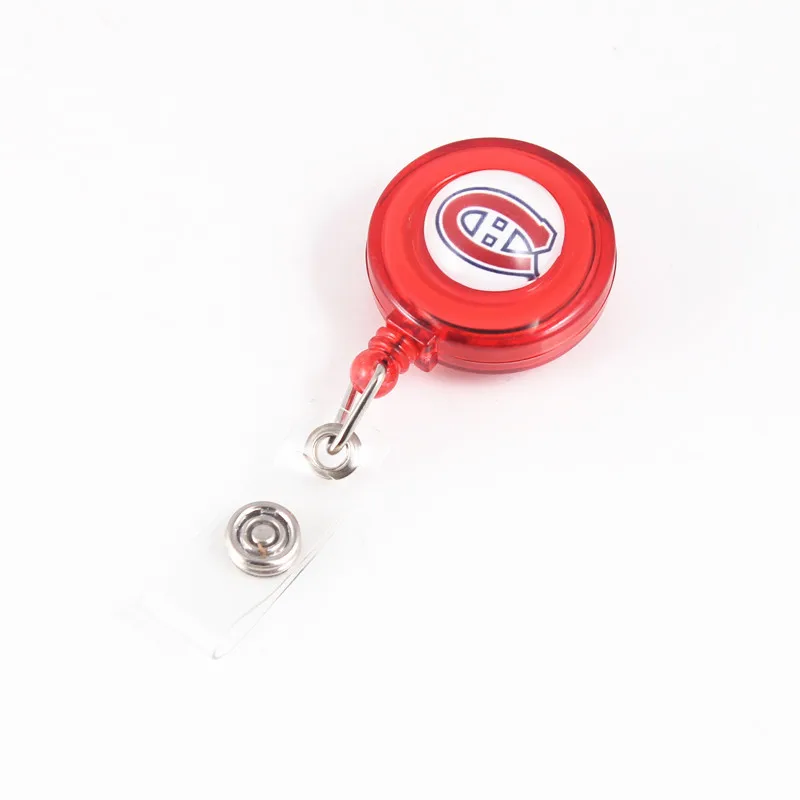 

2018 New Montreal Canadiens Stretchable ID Badge Holder Football Keychain Pull Name Tag Holder Keyring With Rotatable Clip