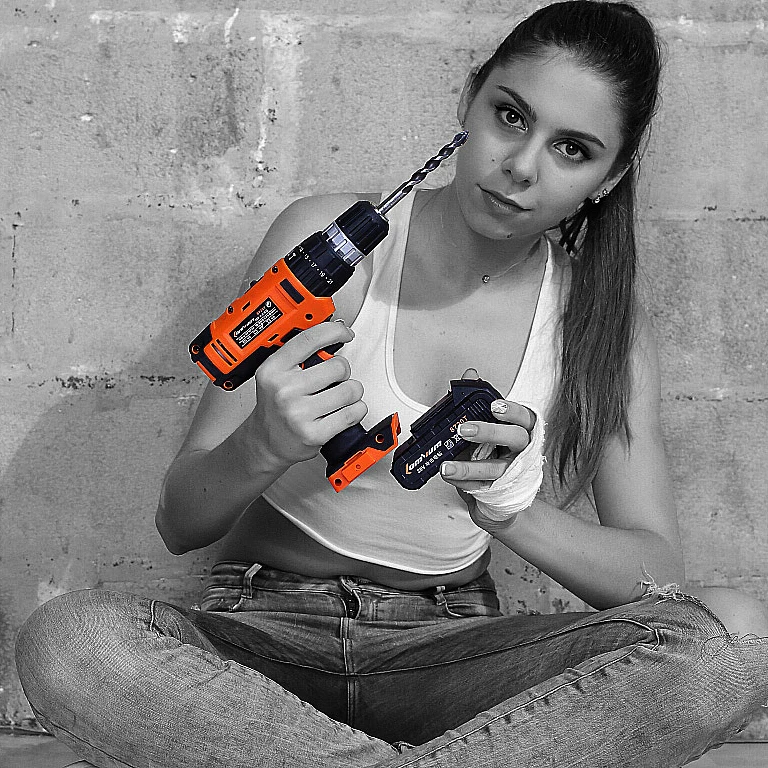 longyun 20V impact Drill Adjustable speed Cordless Hammer Industrial drill Concrete wall precision screwdriver tool (4)