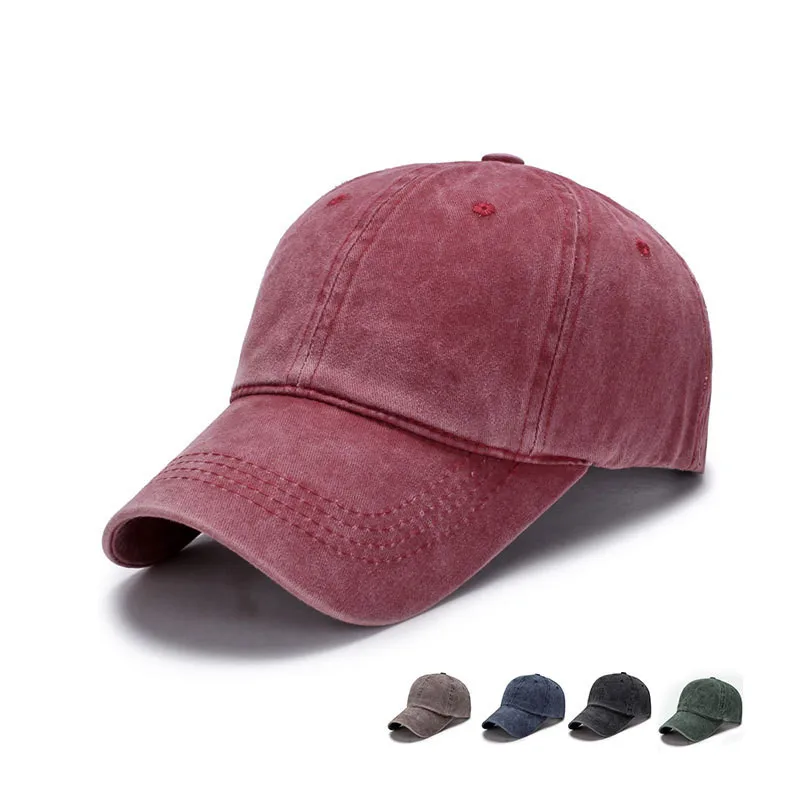 

8 Colors Casual Unisex Outdoor Cotton Solid Washed Adjustable Cap Sun Hat