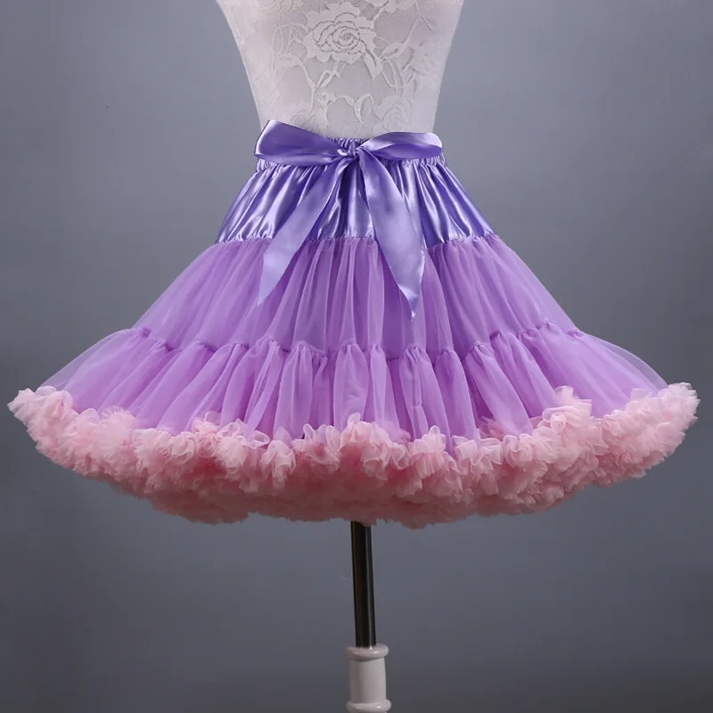 Новая короткая Тюлевая юбка для взрослых красочная юбка-пачка кринолин Jupon Saia для женщин