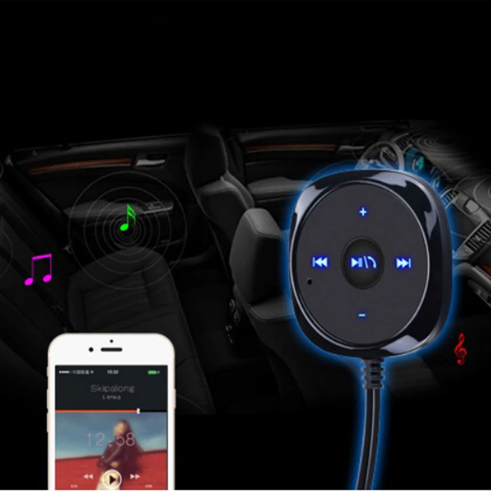 

Iphone Android Handsfree Bluetooth Car Kit MP3 Audio Music Receiver Adapter USB Charger Magnetic Base MP3 A2DP 3.5mm AUX