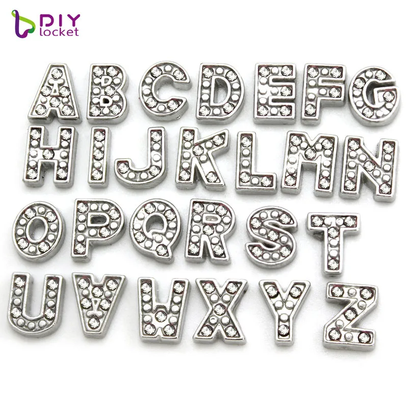 

10pcs Sparkling Crystal A-Z Alphabet Letter Floating Charms Initial Locket Charms Pendants For Floating Locket LSFC113