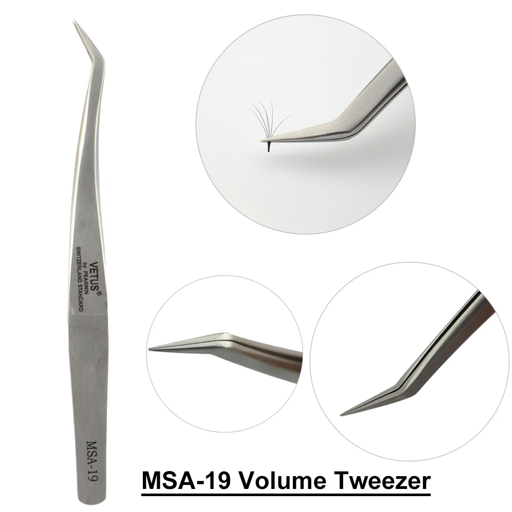 Лучшее качество VETUS объем ресниц Пинцет и Дельфин Пинцет для наращивания ресниц инструменты MSA-18 MSA-19