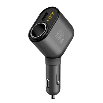 

Universal 3 Port USB Charger Power Adapte 90 Degree Adjustable Multi-function Car Cigarette Socket Lighter Splitter For Phone