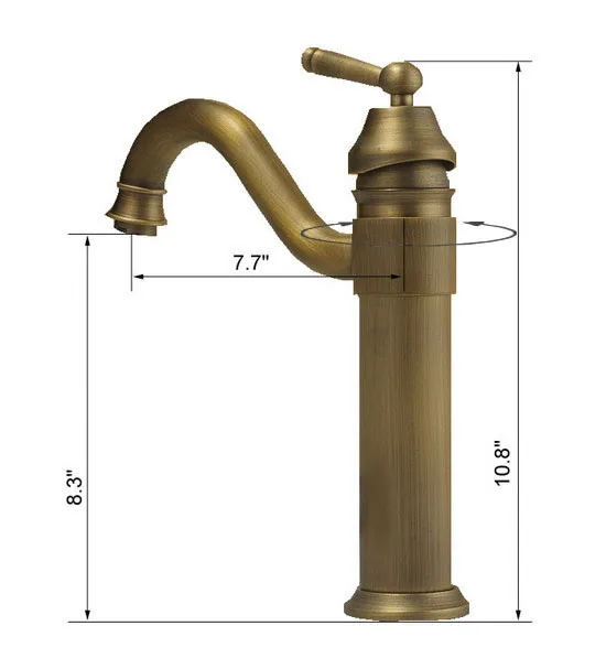 Antique Brass Gooseneck Single Handle Swivel Kitchen Bathroom Sink Basin Faucet Mixer Taps anf018