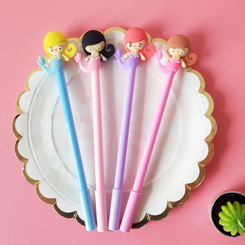 

32 pcs/Lot Baeutiful mermaid gel pen 0.5mm Black color writing pens Stationery Office School supplies FB898