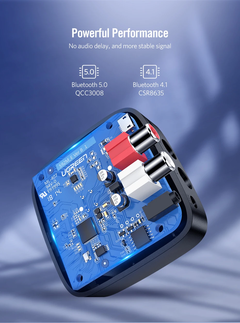 música 3.5mm rca aptx ll baixa latência
