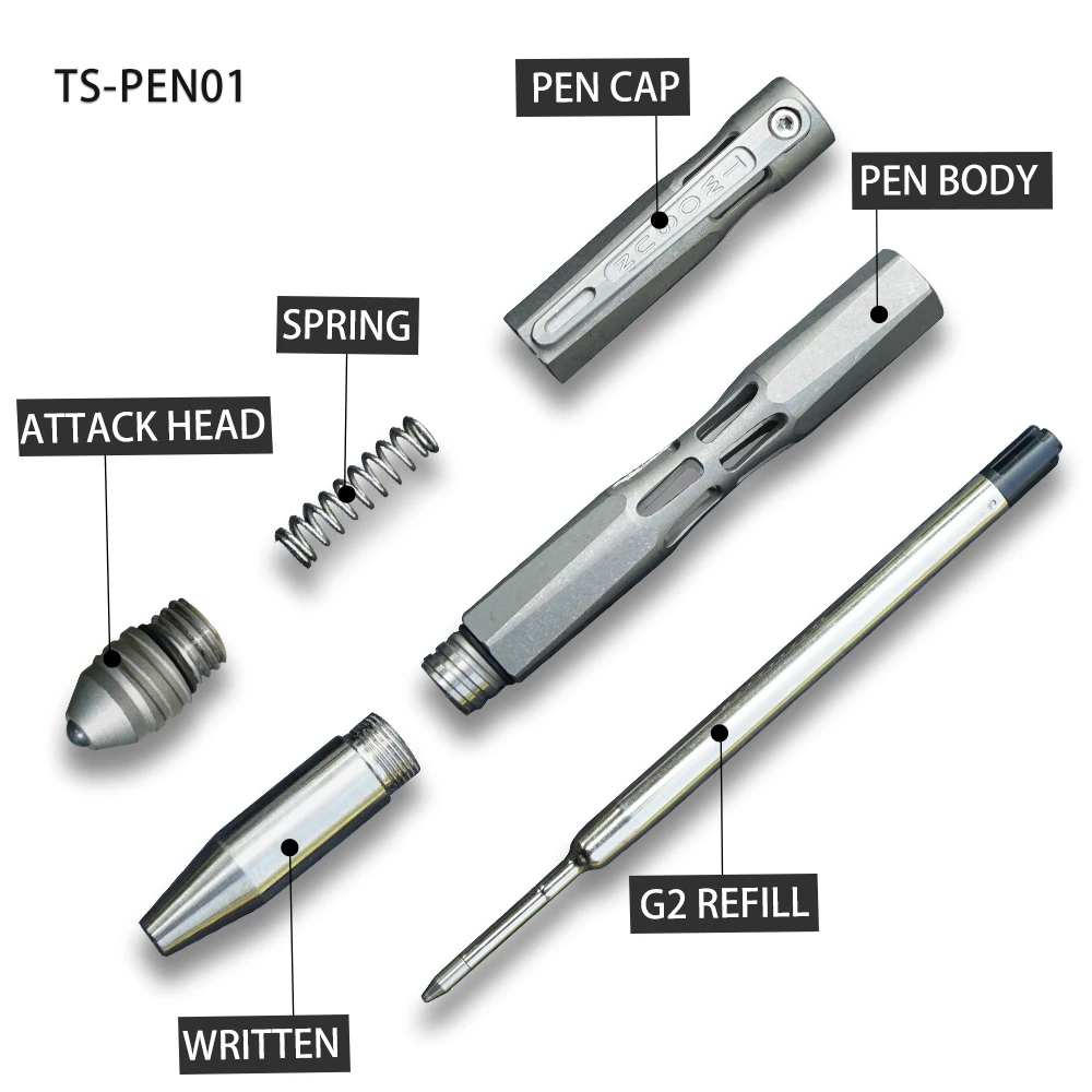 TWOSUN TC4 титановый сплав Самозащита Личная безопасность тактическая ручка многофункциональный инструмент наружный инструмент разбитое окно ручка TS-PEN01